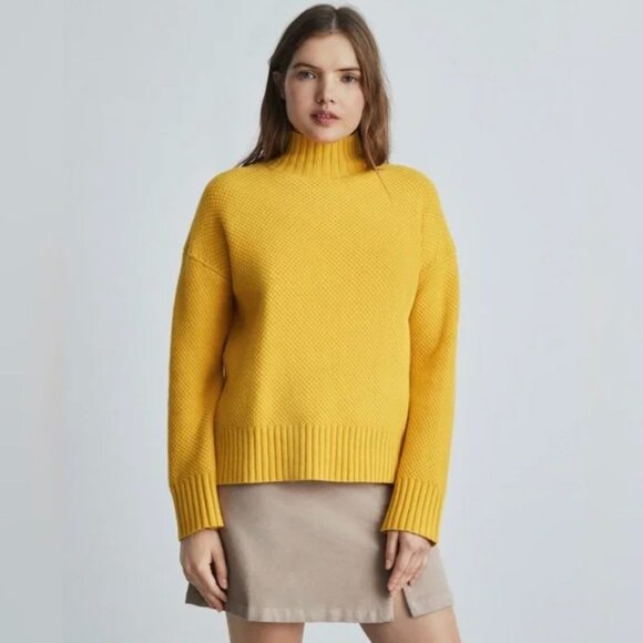 Everlane Stroopwafel Cashmere Mockneck Sweater - Picture 1 of 7